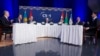 Central Asia leaders and U.S. officials, from left, Uzbekistan's Shavkat Mirziyoyev, Tajikistan's Emomali Rahmon, Kazakhstan's Kassym-Jomart Tokayev, Joe Biden, Secretary of State Antony Blinken, Kyrgyzstan's Sadyr Zhaparov, Turkmenistan's Serdar Berdymukhamedov, Sept. 19, 2023. 