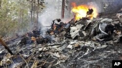 Photo publiée par l'aviation civile du Costa Rica montrant le site d'un accident d'avion à Punta Islita, Guanacaste, 31 décembre 2017.
