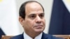 Egyptian President Abdel Fattah el-Sisi attends a signing ceremony following his talks with Russian President Vladimir Putin in Sochi, Russia, Oct. 17, 2018.