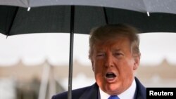 Le président américain Donald Trump s’adresse aux journalistes, avant sont départ pour le sommet de l’OTAN à Londres, le 2 décembre 2019.